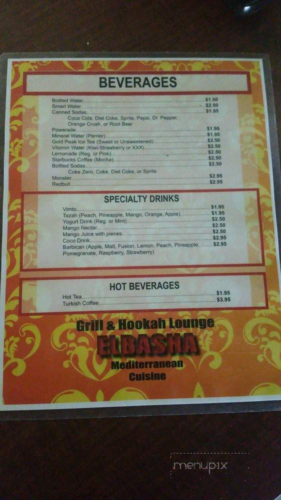 Elbasha Mediterranean Grill & Hookah - Fresno, CA menu_pic
