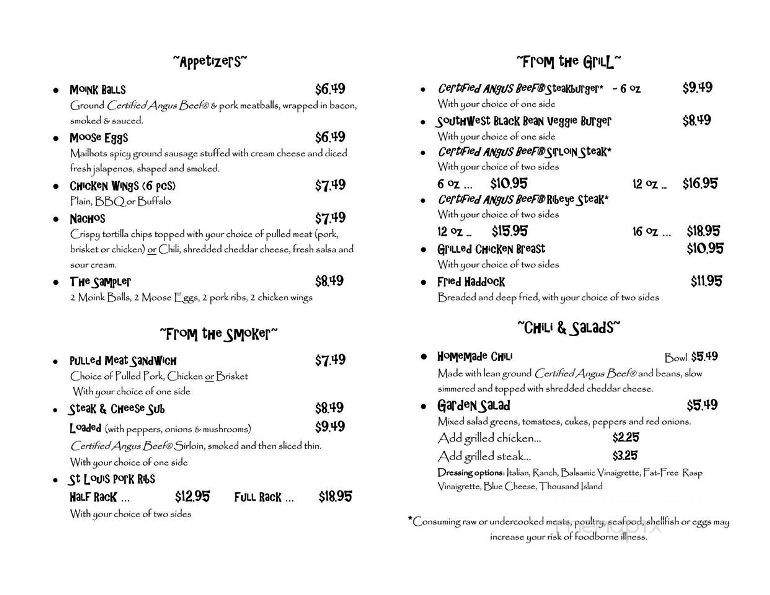 Smokin Daves Backyard BBQ & Grill - South Paris, ME menu_pic