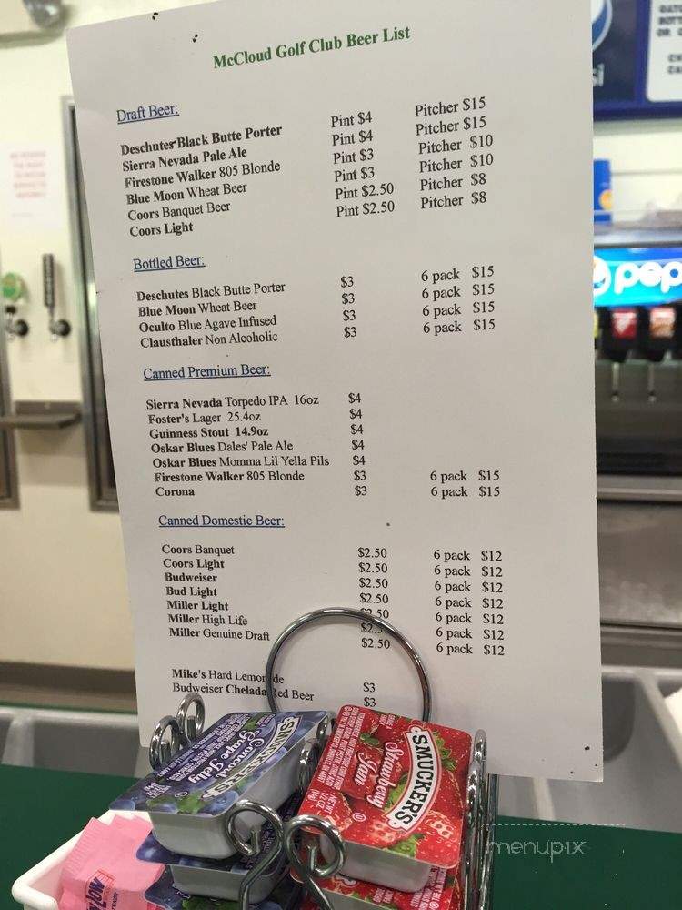 The Reservoir Cafe - McCloud, CA menu_pic