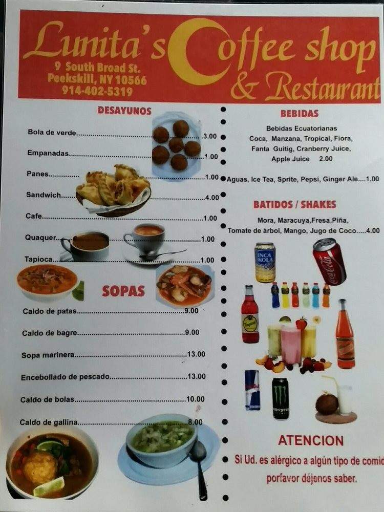Lunita's Coffee Shop & Restaurant - Peekskill, NY menu_pic