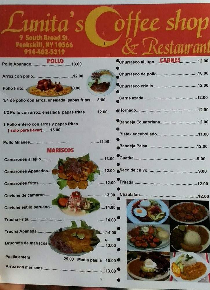 Lunita's Coffee Shop & Restaurant - Peekskill, NY menu_pic