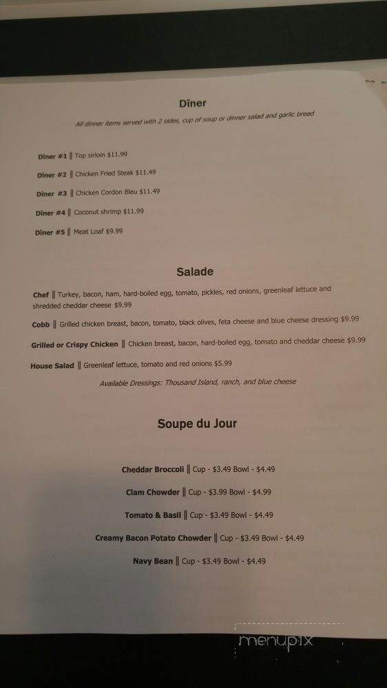 Eiffel Grill - McMinnville, OR menu_pic