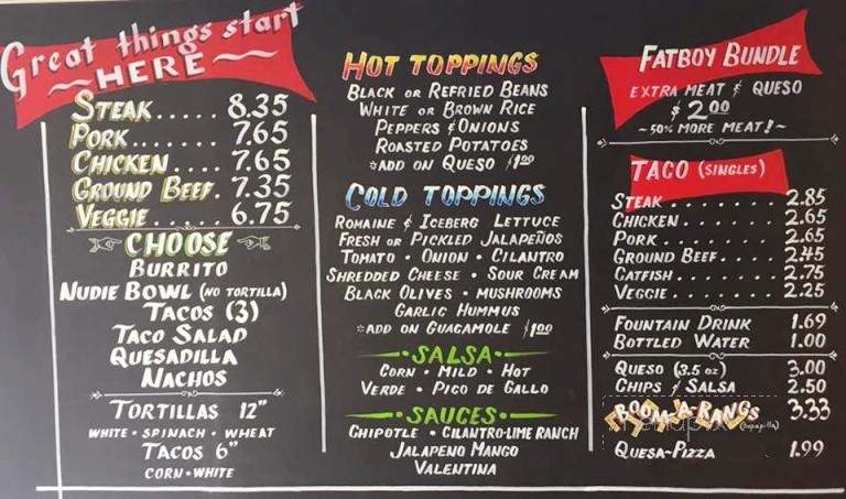 Fat Boys Burritos - Marion, NC menu_pic