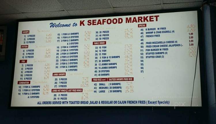 K Seafood Market - Houston, TX menu_pic