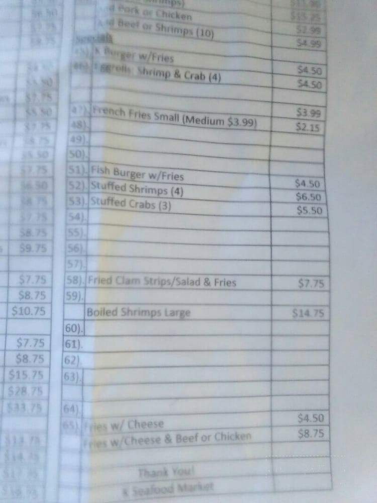 K Seafood Market - Houston, TX menu_pic