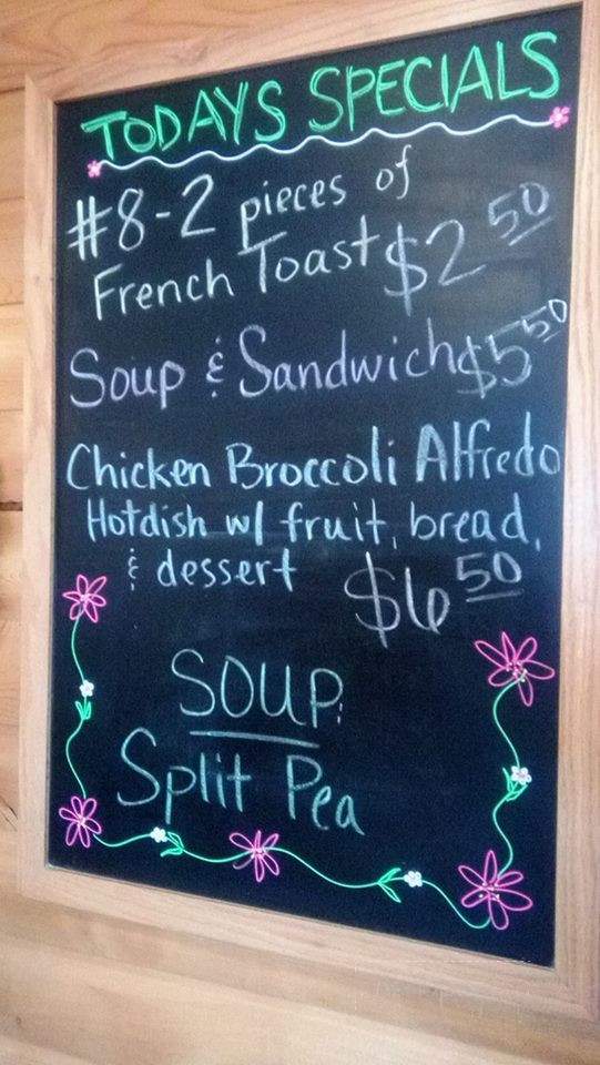 Shining Light Cafe - Northome, MN menu_pic