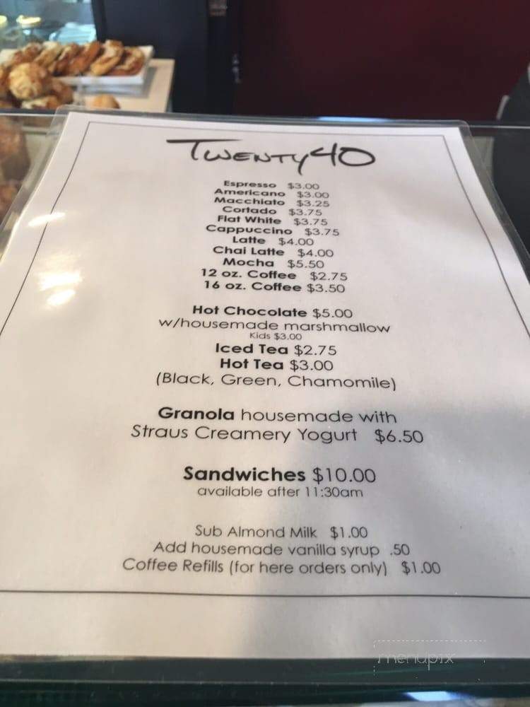 Twenty40 - Los Angeles, CA menu_pic