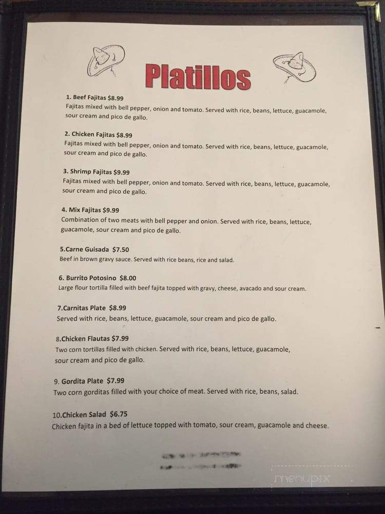 San Luis Potosi - Giddings, TX menu_pic
