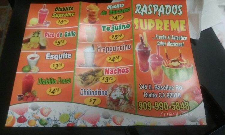 Raspados Supreme - Rialto, CA menu_pic