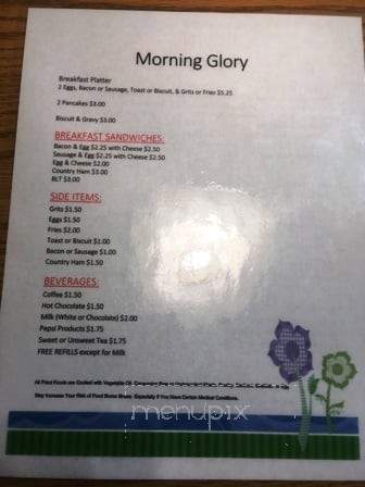 Morning Glory Cafe - Bennett, NC menu_pic