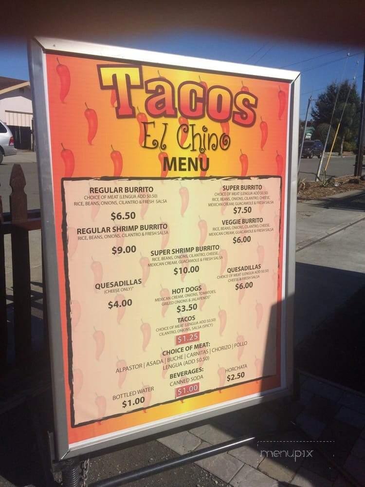 Tacos El Chino - Richmond, CA menu_pic