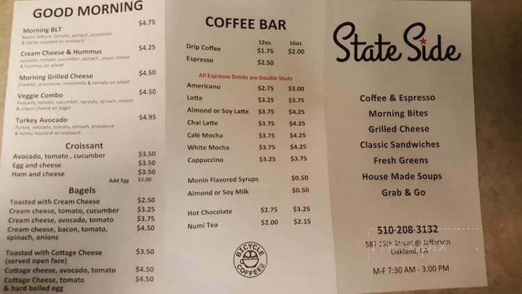 State Side - Oakland, CA menu_pic