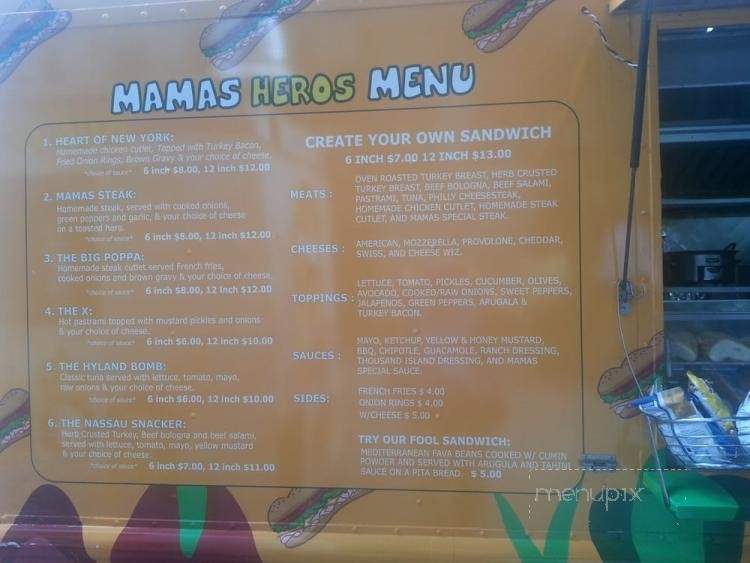 Our Heros Food Truck - Manhattan, NY menu_pic