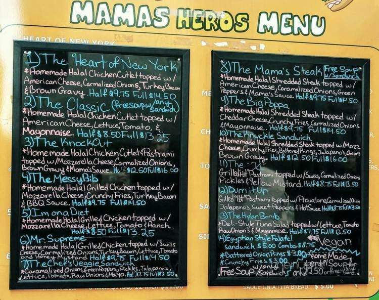 Our Heros Food Truck - Manhattan, NY menu_pic