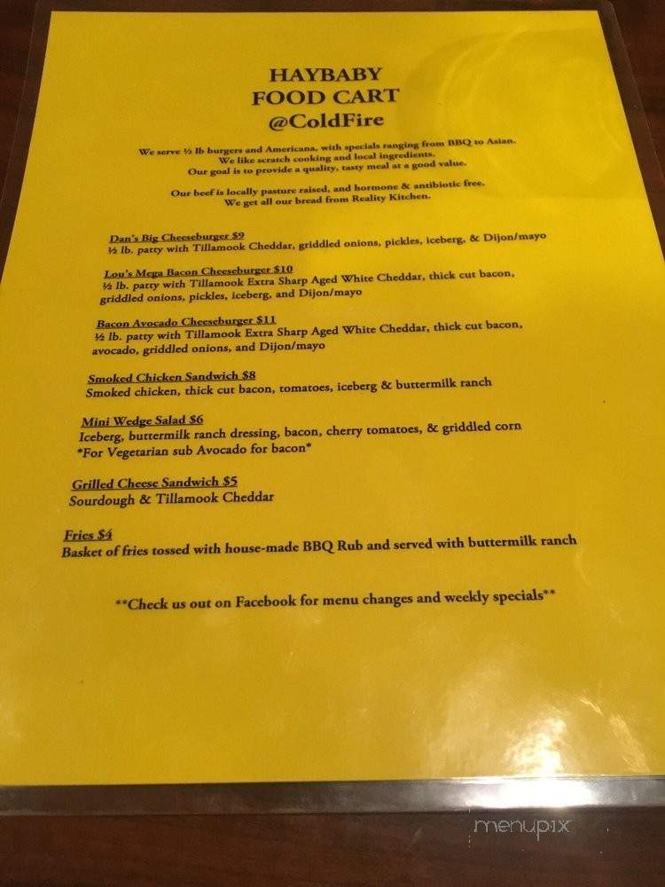Haybaby - Eugene, OR menu_pic