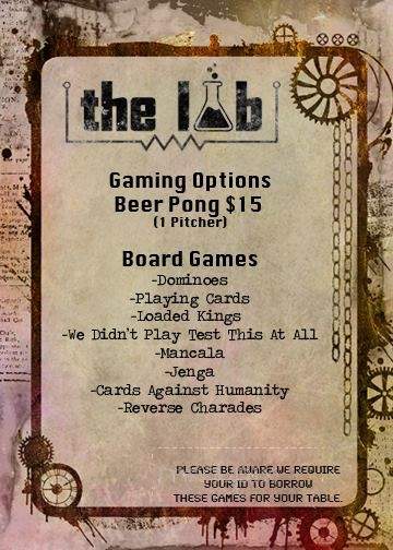 The Lab Hollywood - Los Angeles, CA menu_pic