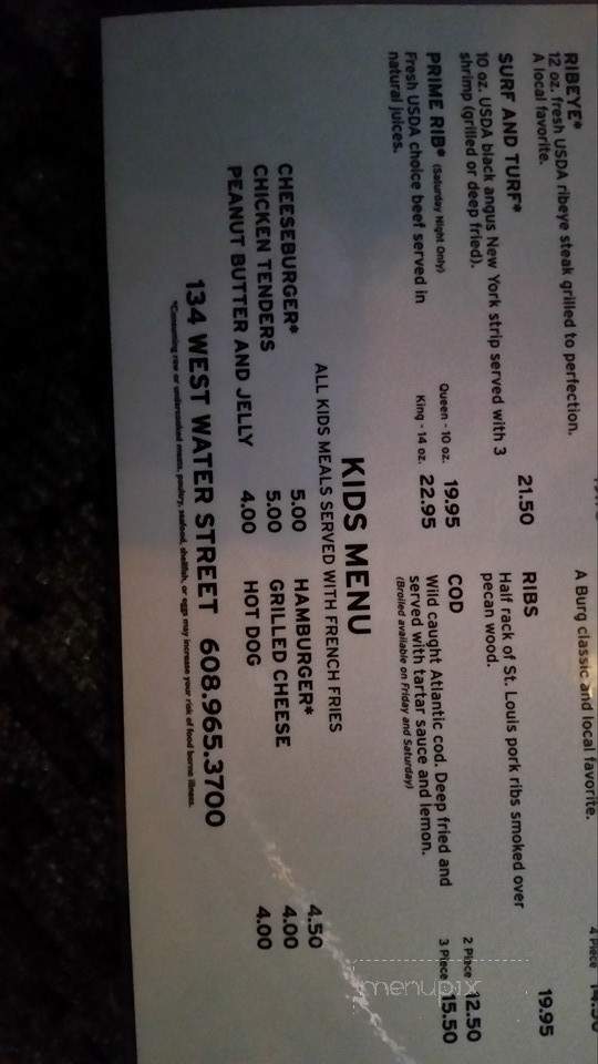 The Burg - Shullsburg, WI menu_pic