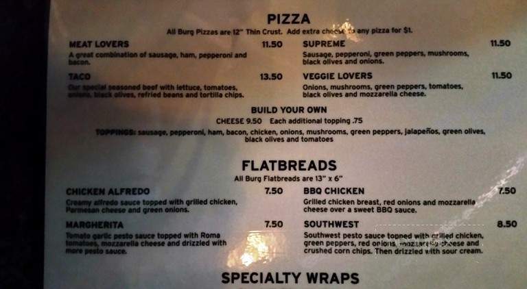 The Burg - Shullsburg, WI menu_pic