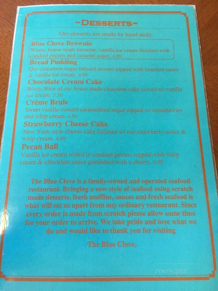 The Blue Clove - Corpus Christi, TX menu_pic