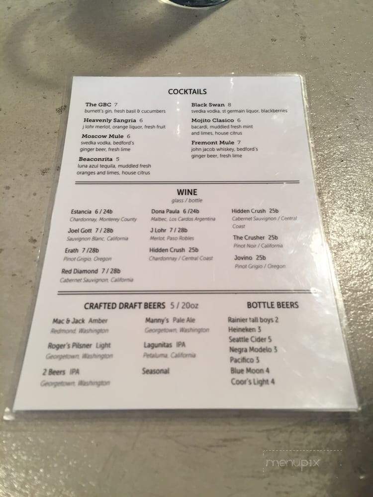 Beacon Grill - Seattle, WA menu_pic