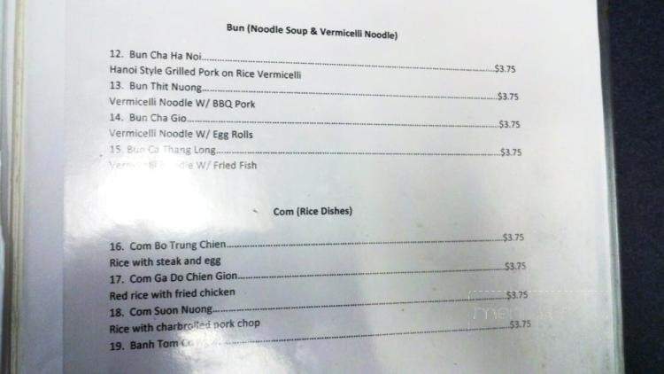 Pho Jimmy - Santa Ana, CA menu_pic