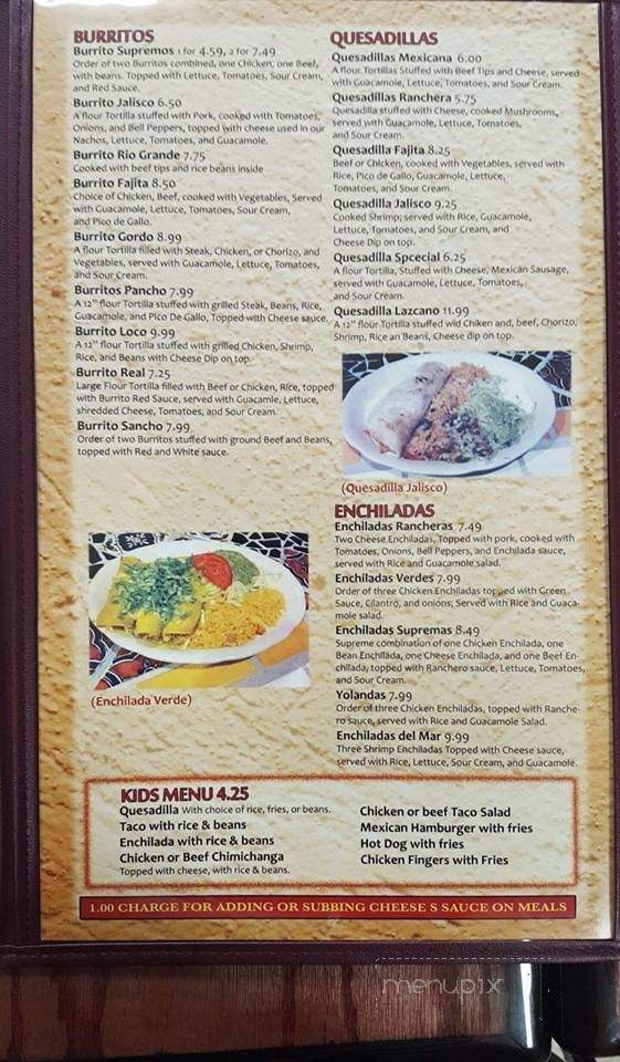 Dos Arcos - Boonville, MO menu_pic