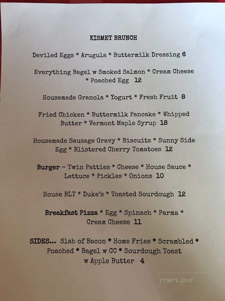 Kismet Bistro - Newport News, VA menu_pic