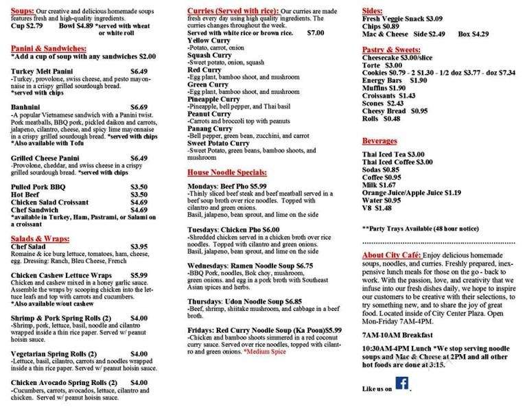 City Cafe - Appleton, WI menu_pic