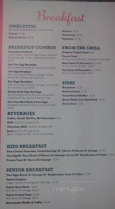Dam Diner - Milton, VT menu_pic