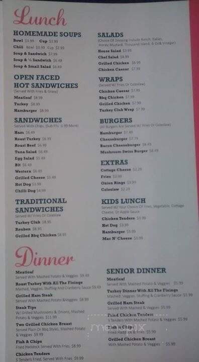 Dam Diner - Milton, VT menu_pic