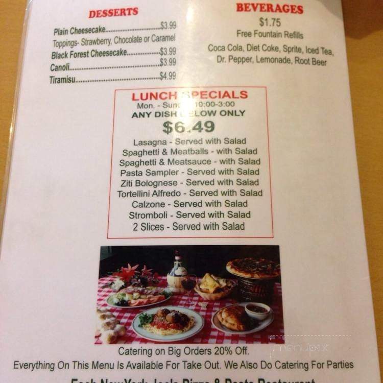 NY Joe's Pizza & Pasta - Fort Worth, TX menu_pic