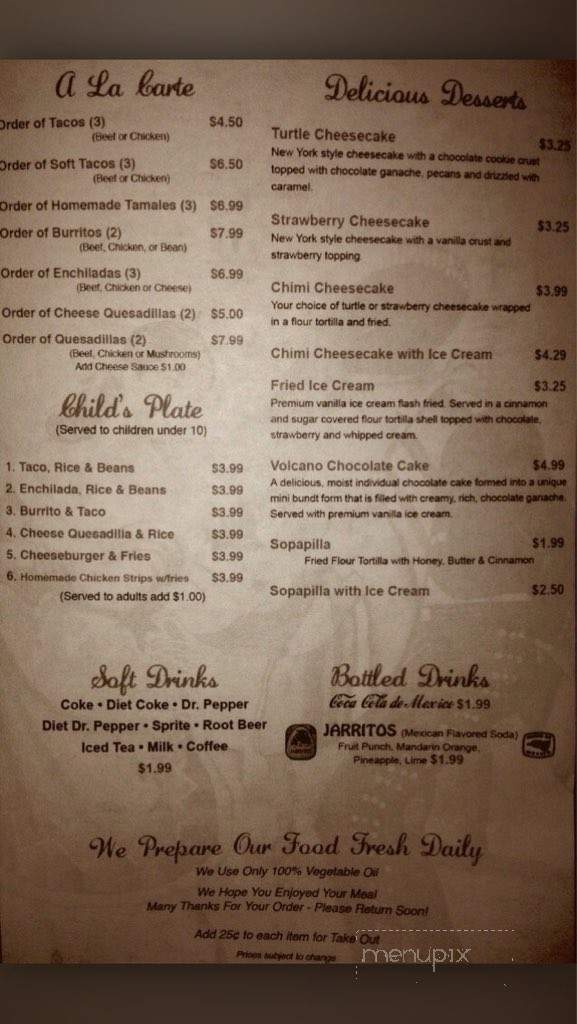Fiesta Linda - Monroe, LA menu_pic