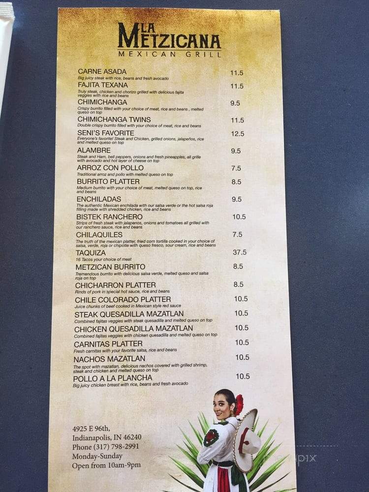 La Metzicana - Indianapolis, IN menu_pic