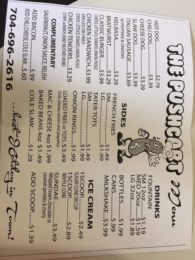 The Pushcart - Mooresville, NC menu_pic
