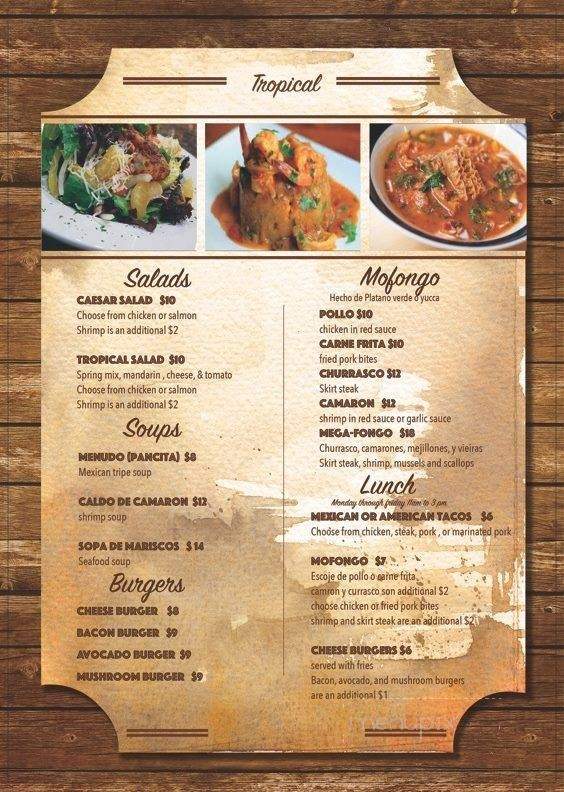 Tropical Latin Restaurant & Bar - Vineland, NJ menu_pic