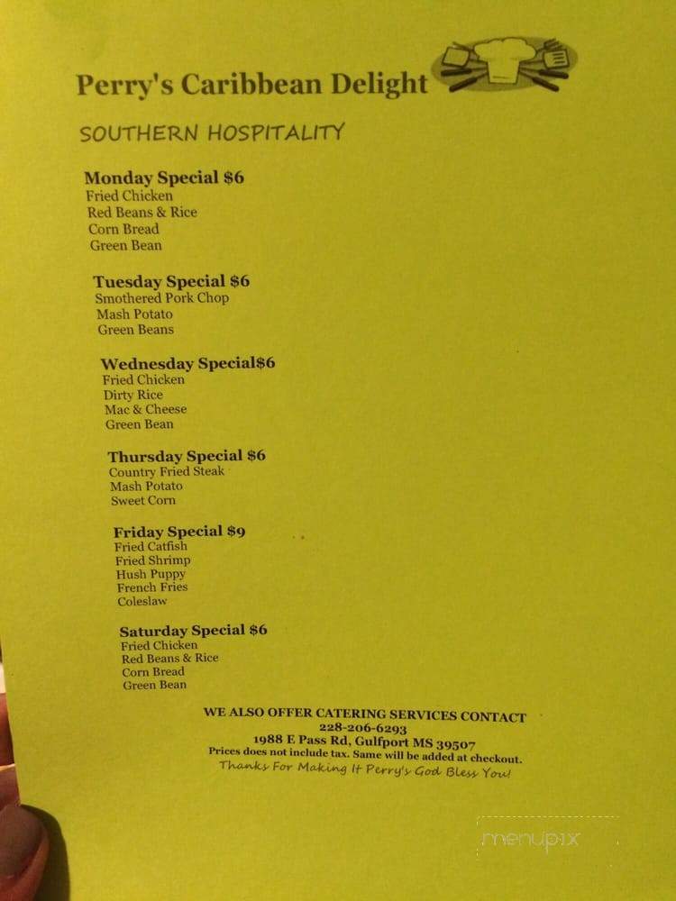 Perry's Caribbean Delight - Gulfport, MS menu_pic