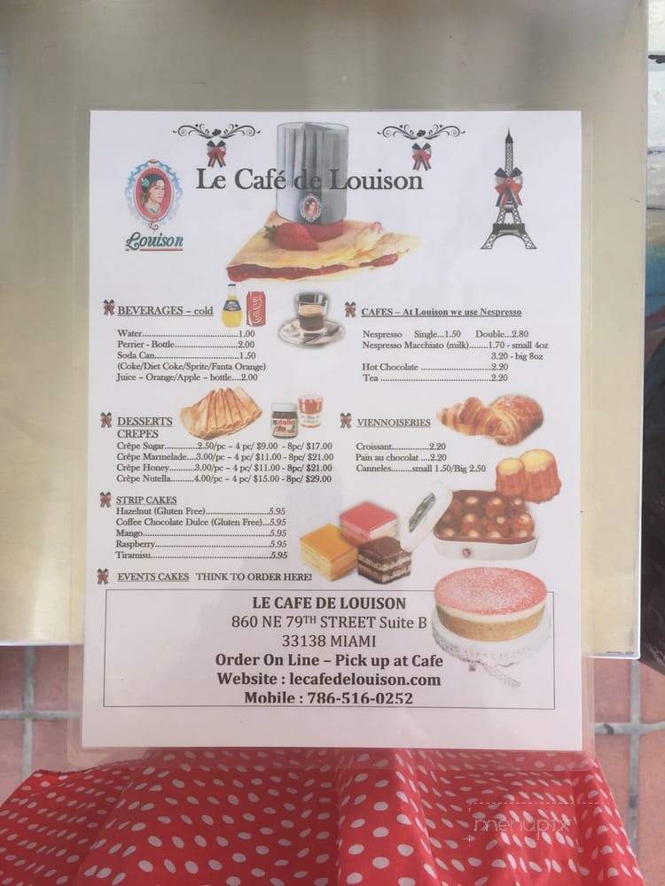 Le Cafe de Louison - Miami, FL menu_pic