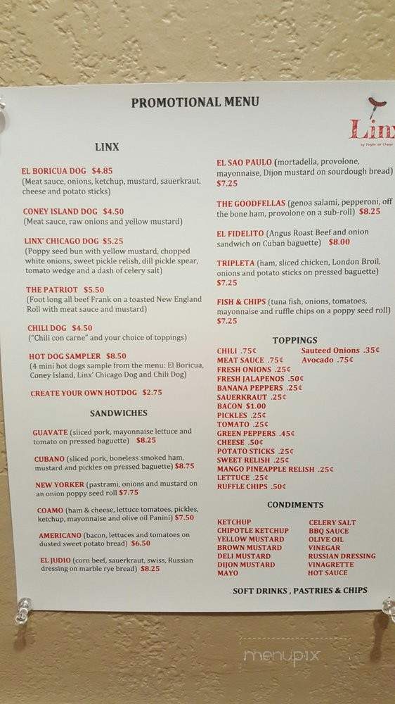 Linx Deli - Stafford, VA menu_pic