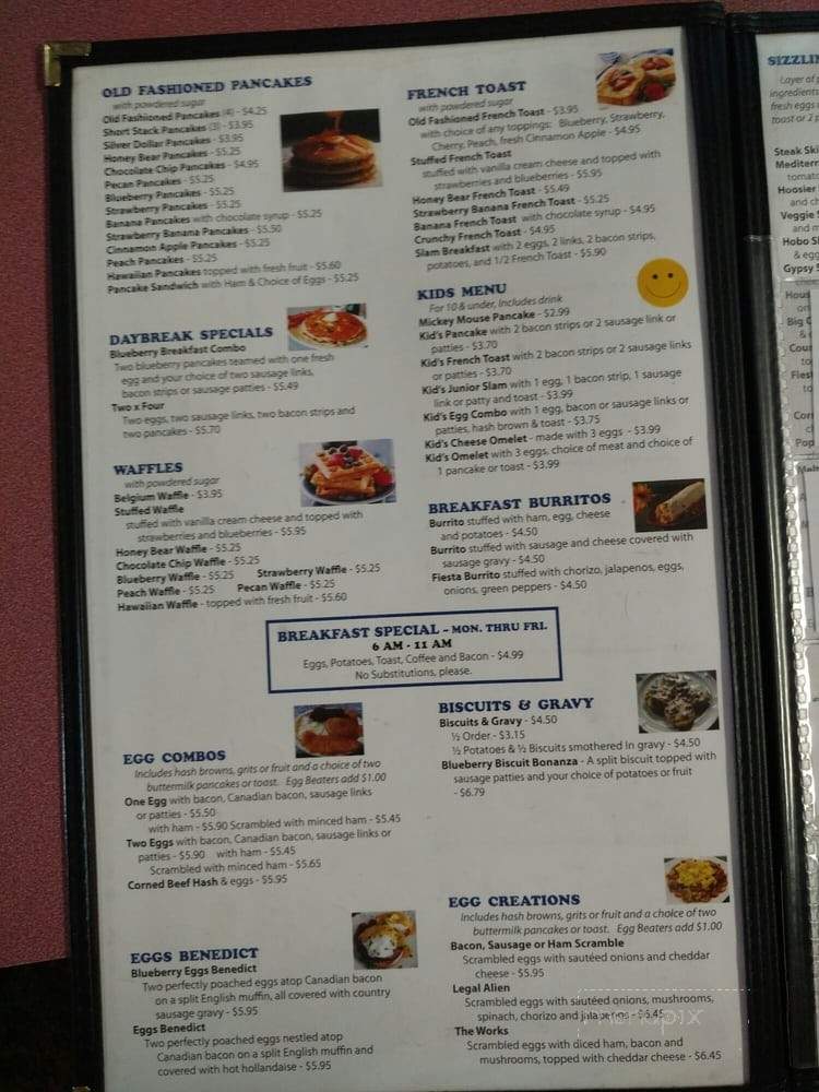 Blueberry Pancake House - Monroeville, IN menu_pic