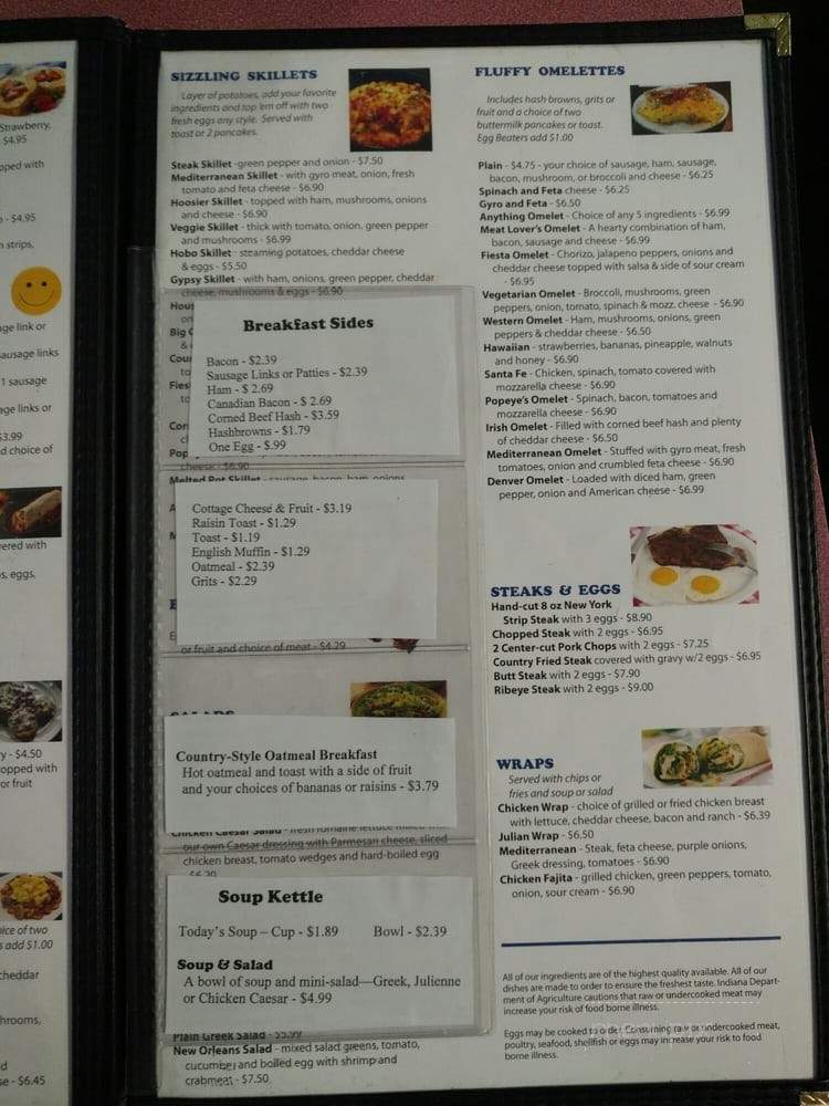 Blueberry Pancake House - Monroeville, IN menu_pic