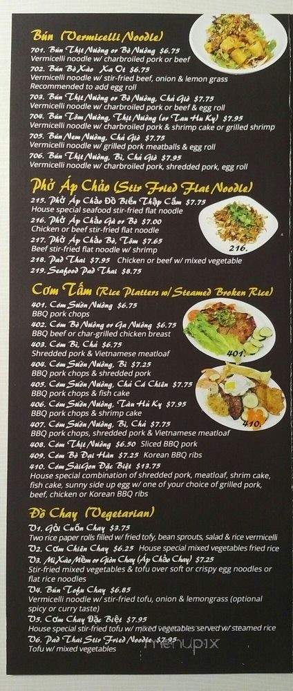 Pho Saigon Noodle House 2 - Salt Lake City, UT menu_pic
