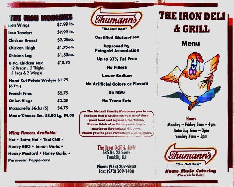 The Iron Deli & Grill - Franklin, NJ menu_pic