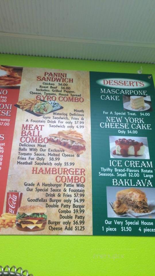 Italia Cafe & Bistro - Youngtown, AZ menu_pic