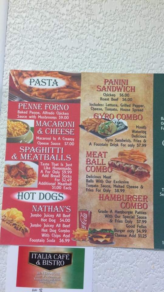 Italia Cafe & Bistro - Youngtown, AZ menu_pic