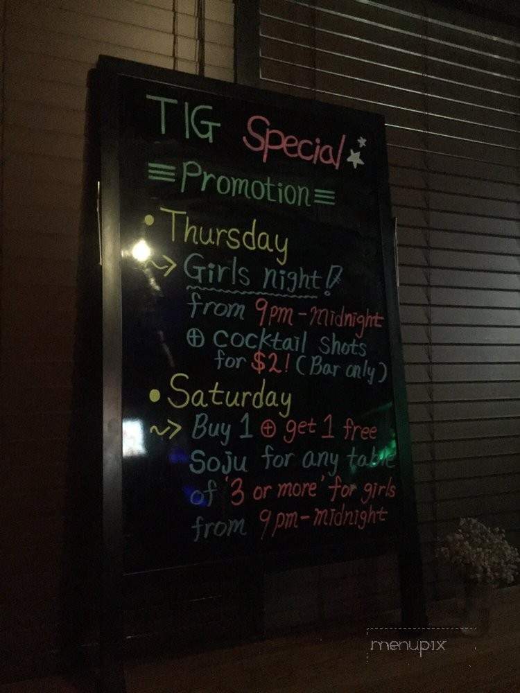 Tig Kitchen and Bar - Seattle, WA menu_pic