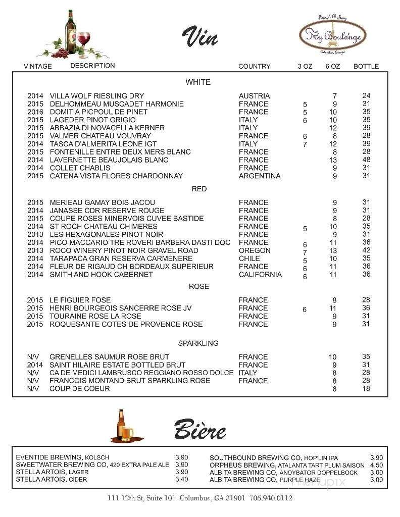 My Boulange - Columbus, GA menu_pic