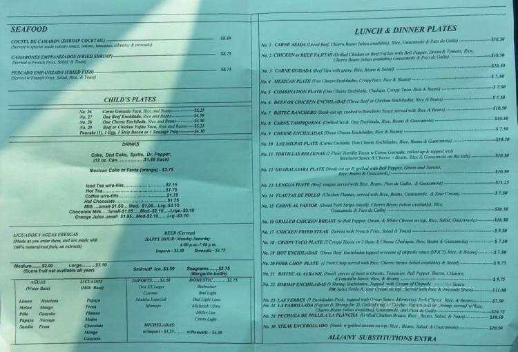 Las Milpas - Corpus Christi, TX menu_pic