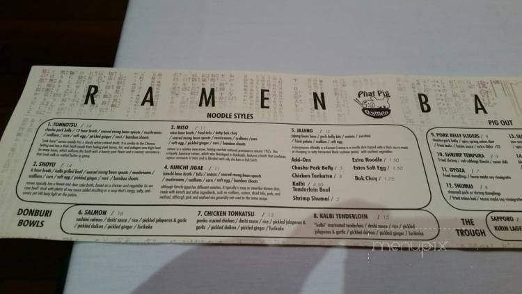 Phat Pig - Washington, DC menu_pic