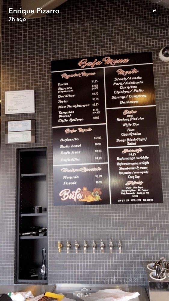 Bufa Mexican Grill - Englewood, CO menu_pic