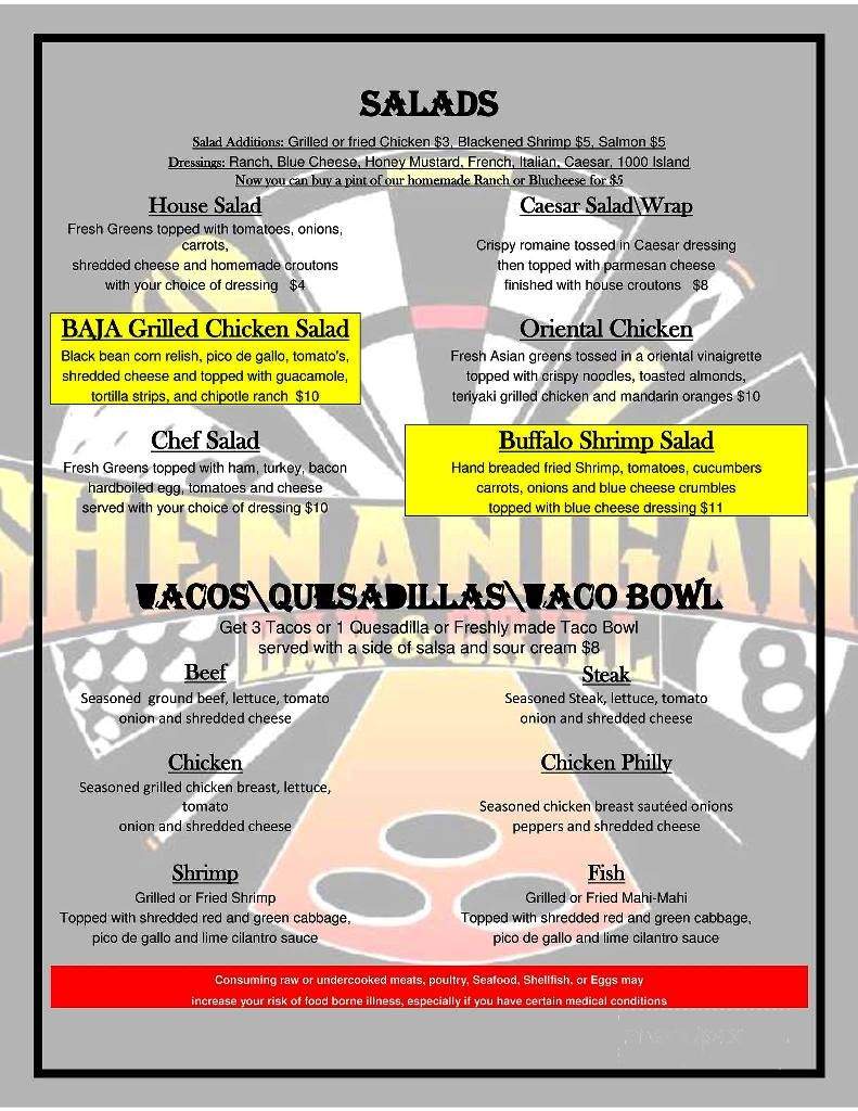 Shenanigan's - Summerville, SC menu_pic